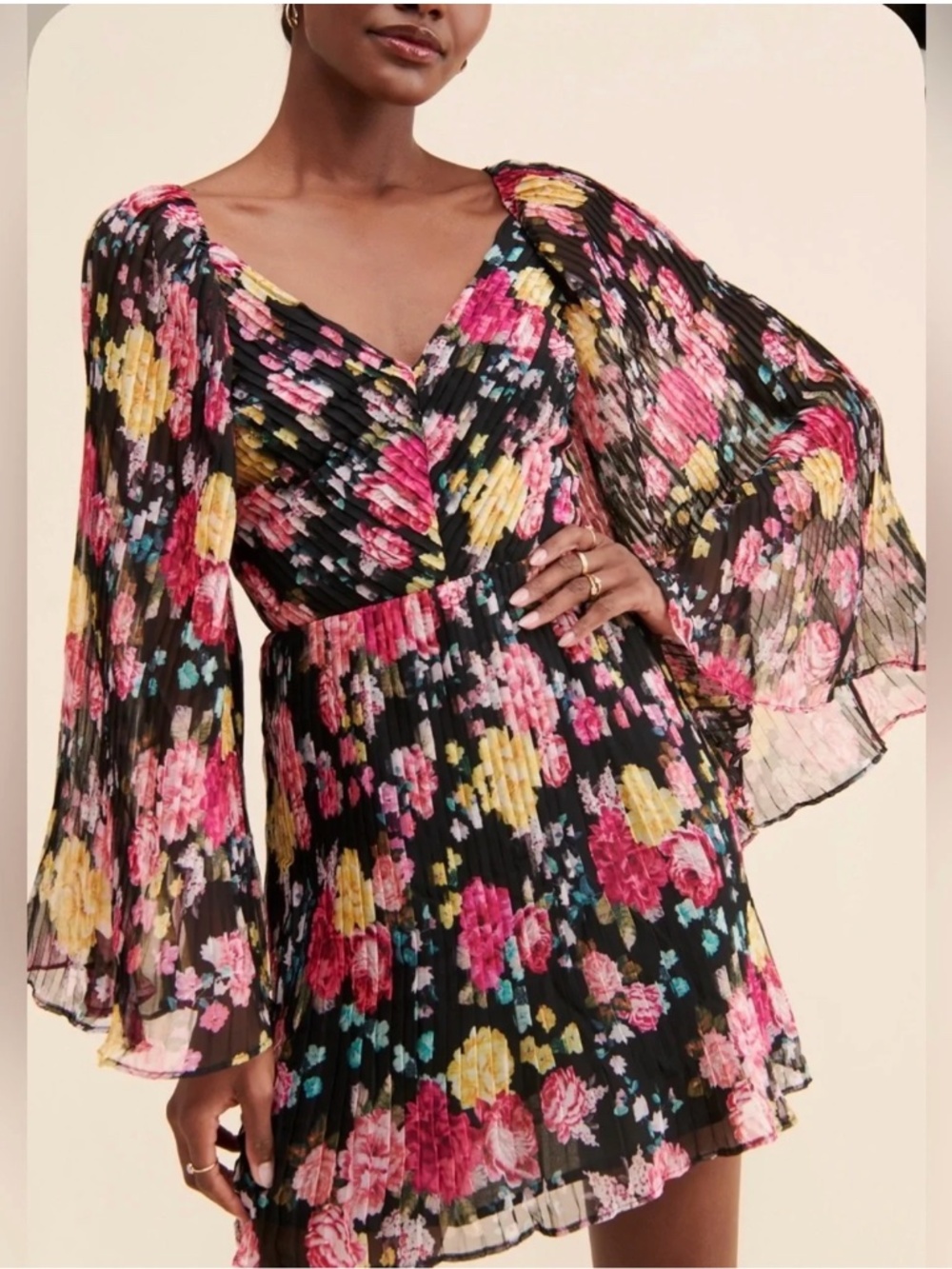 Anthropologie La Maison Talulah Midnight Fiesta Floral Mini Dress Size Medium